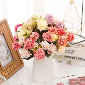 Dekorative Blumen künstlicher Retro Rose Seide Hortensie Vase Home Decor Weihnachten DIY Hochzeit Braut Bouquet Fälschung