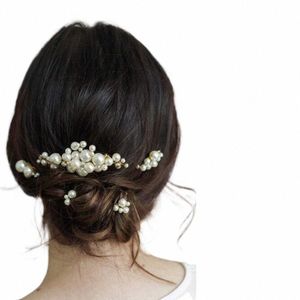 5 PCST смоделированных жемчужных штифтов для волос зажимы и расческа для женщин от волос Священные свадебные свадебные украшения для волос для подарков Женщины v4cm#