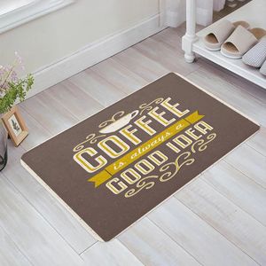 Tappeti poster di caffè pubblicizzare tappetino per pavimenti vintage ingresso porta soggiorno tappeto tappeto non slittata bagno portiere arredamento per la casa