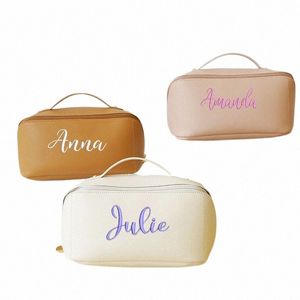 Persalized Embroidery Cosmetic Bag Bag Organ Pillow Bag Multi-Layer Travel Tote Cosmetic Case Cosmetic Storage Bag B1p3＃