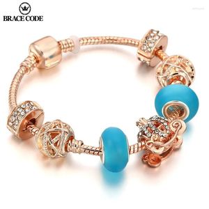 Braccialetti di fascino 2024 Bracciale europeo Bracciale Bracciale Auto a corona fai -da -te con perle quadrate brillanti regali di gioielli diretto