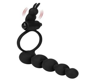 Massageartikel Upgrade Penis Vibration Ring Sex Toys für Paar GSPOT Vibrator Butt Plug Doppelpenetration Strapon Dildo Anal Bea6515201