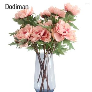 Decorative Flowers 5pcs Peony Rose Fake Flower Wall Chinese-style DIY Wedding Home Party Office El Desk Decoration Artificiales