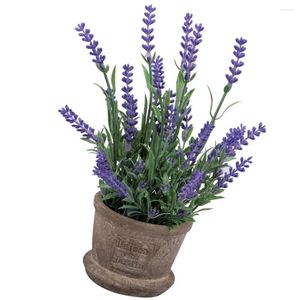 Decorative Flowers Artificial Plastic Lavender Arrangements In Pots For Home Garden Decor (Purple) Indoor