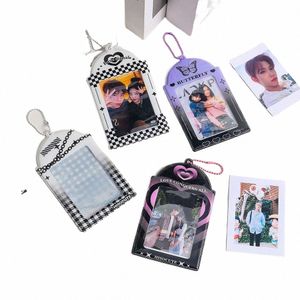 heart Butterfly Card Holder Students Bus Card Acc Ctrol Card Case Lattice Credit Cover Chain Keychains Storage G7fz#