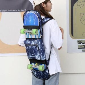 Brädfällbar skateboard ryggsäck Hållbar skateboardsäck Män och kvinnor sport vattentät longboard ryggsäck utomhus sporttillbehör