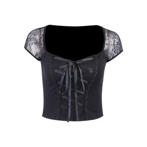 Tops-shirt femminile Tops vintage Goth Bandage stretto in pizzo y a goccia per la consegna di abbigliamento da abbigliamento DHIE