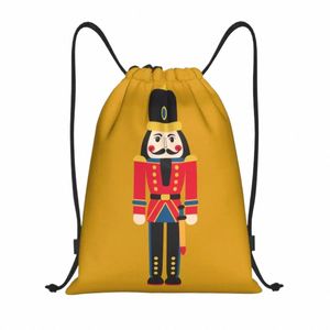 NUTCRACKER DOLL TACKSTRING Väskor Män Kvinnor Portable Sports Gym Sackpack Carto Christmas Soldier Toy Training Backsäckar N2NQ#