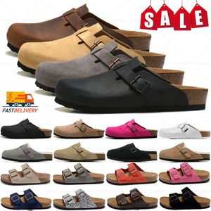 Bostons Clogs Designer Sandals Boston Clog Slippers Arizona Mayari Shearling Mules Cork Flat Fashion Suede Summer Leather Slide Favourite Beach Women Men shoes