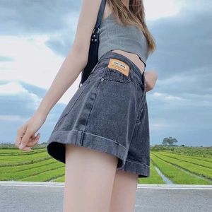 2024 Sweet Cool Style Summer Wear High midje denim Shorts Womens Loose and Slim Straight Middle Pants 5/4