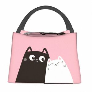 cute Cat Lunch Bag For Adult Funny Carto Lunch Box Funny Picnic Cooler Bag Portable Oxford Thermal Tote Handbags I2y2#