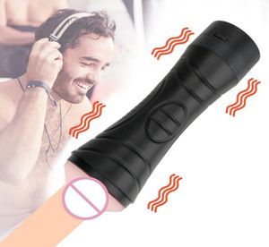 Realistisk fitta mjuk vagina elektrisk vibrerande manlig onanator kopp röstflygplan sex leksaker för män onani stark suck9848966