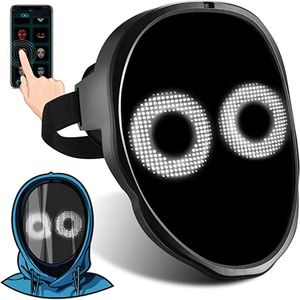 Bluetooth RGB Light Up LED Mask Diy Picture Animation Text Halloween Christmas Carnival Costume Party Game Child Masks Deco GIFT 240403