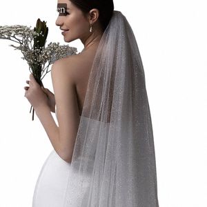 MMQ M94 Sparkling LG Wedding Veil 2 Luksusowy Moshine Królewski Katedra Bridal Welles Elegancka kobieta ślubna akoria f7kw#