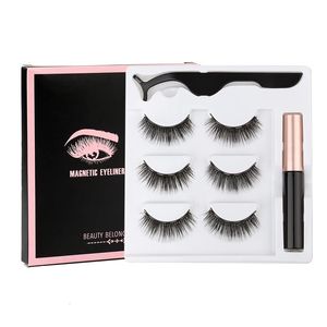 Magnetische Wimpern 3D Nerz Wimpern Magnetische Eyeliner Magnetic 3D Lash Short falsche Wimpern dauerhafte handgefertigte Wimpern Make -up -Werkzeuge 240416