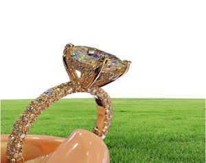 Sprudeln 925 Sterling Silber Ring in14k Gold gefüllt weiß blau Sapphire Diamond Engagement Braut Ehering -Ringe Schmuck2237167