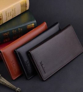 Fashion Mens High End Bifold Leather Multi Holder Checkbook Purse Long Wallet Clutch Wallets Drop 4770949