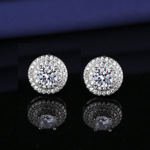 Eleganti orecchini a bobina Choucong Gioielli di lusso 925 Sterling argento rotondo taglio 5A zircone cubico CZ Diamond Diamond Women Pave Zircon Orecchiente per matrimoni per il regalo per la mamma