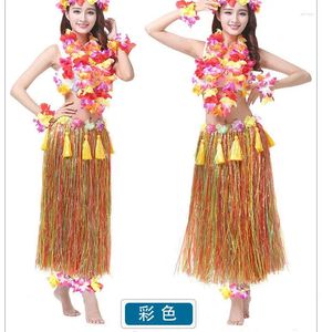 Etekler Hawaii Parti Kiti 8pc Kostüm Kıyafet Hawaiian Süslü Elbise Plaj Bayanlar 80cm