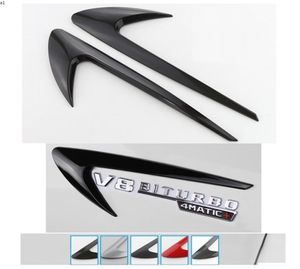 Chrome Red Black Wind Vane Air Knives Fender Badge Emblem Emblem Badges Dekorativa klistermärken för Mercedes Benz AMG6976876