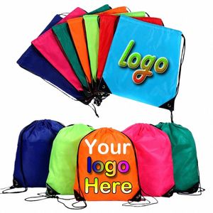 Saco de cordão de cordão de logotipo personalizado Design Design Picture Backpacking Travel Sports Outdoor Caminhando Bolsa de armazenamento S31E#