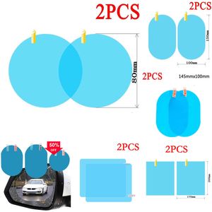 Auto 2pcs Car Regenfischfilm Rückspiegel Seitenfenster Glas Wasserdichte Film Anti-Fog-Aufkleber Universal Protective Clear Filme