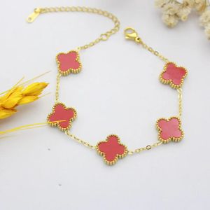 Four Leaf Clover Necklace Designer Womens Jewelry Bracelet 18K Gold Plated White Red Blue Agate Shell Mother of Pearl Bracelet Luxury Wedding Fashion Jewelry