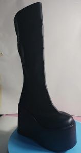 댄스 신발 12.5cm 패션 웨지 스테이지 쇼 스타일 스트리트 스트리트 스트리트 섹시 컬러 커스터마이즈 가능한 부츠 모델 클럽 높이