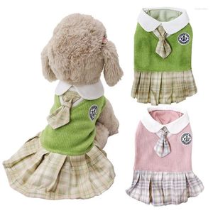 Dog Apparel JK Dress Cute Pet Skirt Small Medium Dogs Breathable Puppy Cat Shirt For Female Clothe Costume