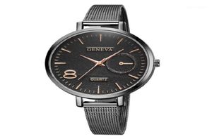 Avanadores de pulso Genebra Quartz Aço inoxidável Casal de aço assistir mulheres Relógios femininos simples femininos Watch16476814