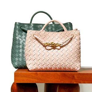 Kvinnor Tote Designer Andiamo Bag Luxury Handväska Purses Herrlädervävda duffelskuldrakarbagage Påsar Remmar Topphandtag Crossbody Clutch Large Travel Shop Påsar