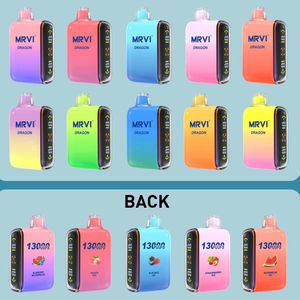 Оригинальный MRVI Dragon 13k Puffs одноразовые E -сигареты Vape 10 Flavors Двойной сетчатой катушка 2% 3% 5% Перезаряжаемая электронная Cigs Puff 12k