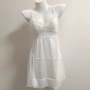 Menas de dormir femininas elegantes camisolas de seda gelo renda de renda da camisa plata