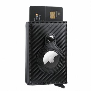 Apple Airtagウォレットの新しい炭水化物繊維メンズビジネスIDクレジットカードホルダー
