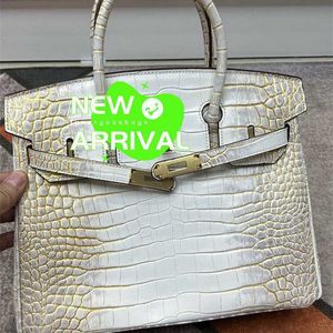 Designer Himalaya Crocodile Handbag Tote Bags White Skin Platinum Bag 30cm Genuine Leather Womens Handbag Single Shoulder Bag Crossbody Bag Light Luxury Bag WN-H85X