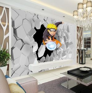 Japanese anime Wall Mural 3D Naruto Po Wallpaper Boys Kids Bedroom Custom Cartoon Wallpaper Livingroom Large wall Art Room Deco5210336