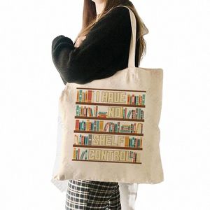 Ich habe kein Regal Ctrol Muster Tasche Tasche Buchliebhaber Geschenk für Buchliebhaber Geschenk für Lehrer Readers 'Tte Bibliothek Tasche O9WQ##