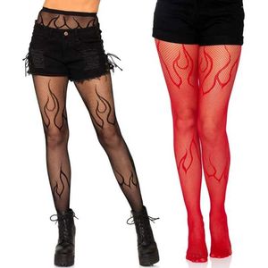 Sexy Socks Women Sexy Lace Patterned Tights Flame Fishnet Stockings Pantyhose Patterned Leggings Net Pantyhose for Party Club 240416