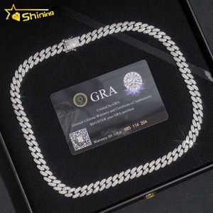 Prezzo più economico 8 mm 2rows Miami Design da uomo Necklace Hip Hop a ghiaccio VVS1 Lab Diamond Moissanite Cuban Link GEAGEDESIGNER GIOITÀ