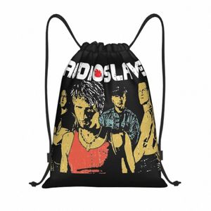 Rock Supergroup Auslave Band Drawstring Bagsスポーツバックパックジムサックパックストリングバッグエクササイズ088n＃