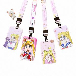 Аниме -карты корпусы карты Lanyard Key Lanyard Cosplay Badge Id Cards держатели щики для шейных брелок W3O9#