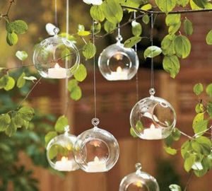 8PCS Ball Clear Hanging Glass Globe Shape Vase Flower Plants Terrarium Vase Container Micro Landscape Modern Fashion5060123