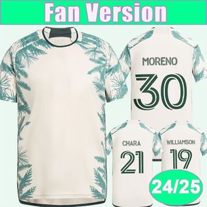 2024 25 Portland Timbers Mens camisas de futebol Bravo Mora Moreno Chara Antony Williamson Away Football camisa de manga curta uniformes adultos