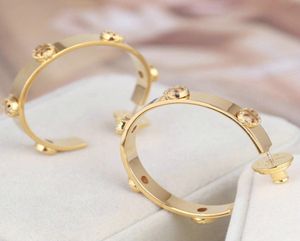 Real 18K Orecchini Huggie Hoop Gold Gold Gold Brand Orecchini Fashion Botton Gold Button4999885