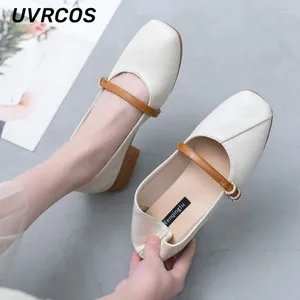 Casual Shoes Women lågklackade tjocka klackade loafers Spring Autumn Leather Fashionable All-Match 2024 Styles