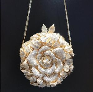 Luxury Wedding Clutch Women Prom Party Diamond Crystal Flower Handväskor Brudväska Evening Bags5373952