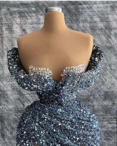 Party Dresses 2024 Blue Short Prom Ball Gowns Rufflea Off Shoulder Mini Length Women Pageant Evening Dress