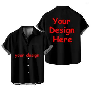 Camicie casual maschile da uomo Design personalizzato a manicotto corto Street-up Drop Drop Shirt fai-da-te