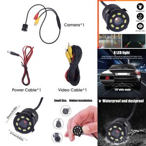 2024 8 LED Car Rear View Reverse Camera 170 HD Night Cam Kit Waterproof Vehicle Auto Parking Camera DVD Navigation For SUV Trucks RV