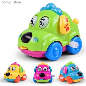 Wind-up Oyuncaklar 1 Rastgele Renkli Bebek Eğlenceli Çocuk Oyuncak Saat Oyuncak Mini Hayvan Çekme Arka Jump Köpek/Aslan Çocuklar ve Erkekler için Oyuncak Y240416